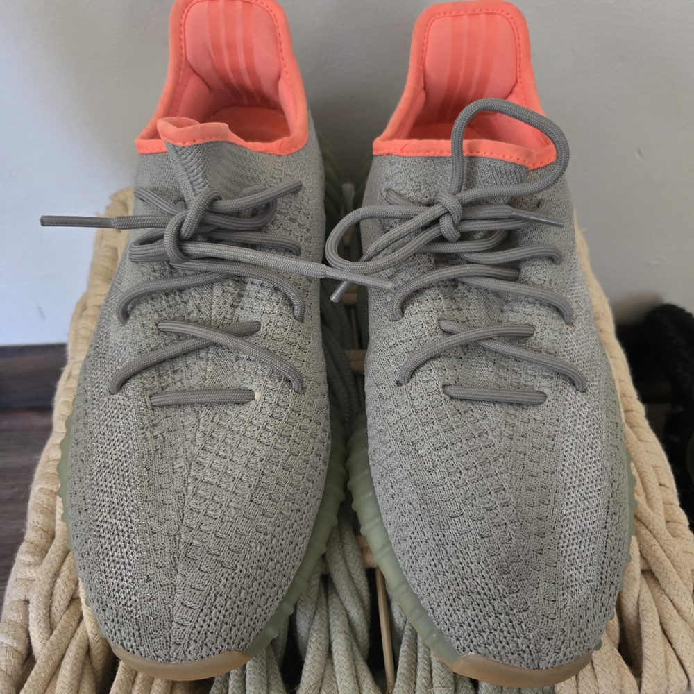 Yeezy Gray and Orange Sneakers